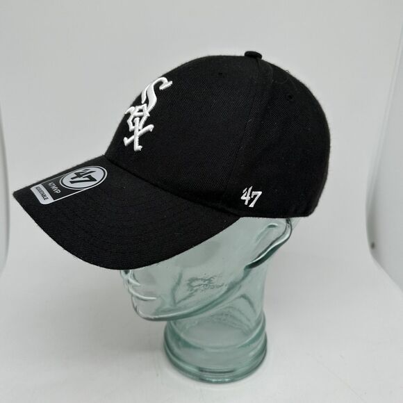 Chicago White Sox Hat Cap Strap Back Mens One Size Black White MLB Baseball - Picture 3 of 8